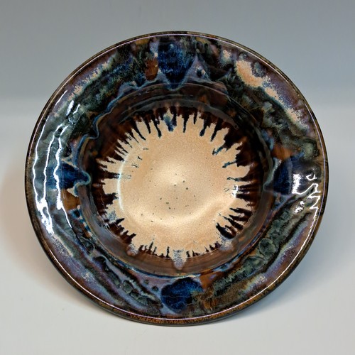#230767 Bowl, Blue/Red/Tan $22 at Hunter Wolff Gallery
